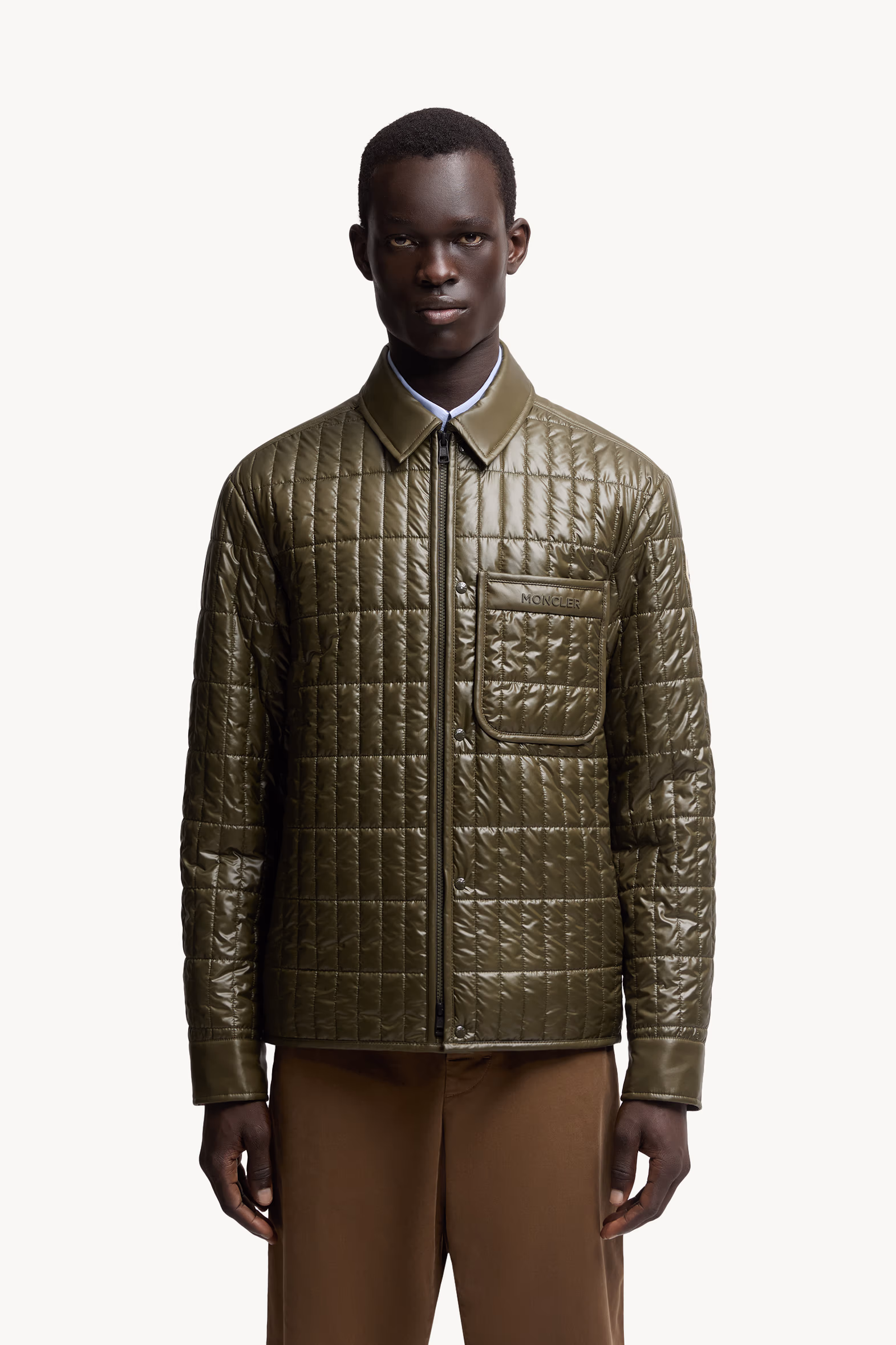 Veste-chemise à matelassage vertical Madiere Hommes Vert Olive Moncler 3